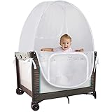 Baby Pack 'N' Play Pop Up Tent Safety Net, Protects from Insects, Mosquitoes and from Baby Climbing Out, See Through Mesh Net