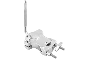 QWLWBU L-Rod Cowbells Clamp,Cowbell Percussion L-Rod Holder for Cowbell,Cowling Mounting Bracket Adjustable Cowbell MountIng Bracket Clamp for Drum Musical Instrument Accessory(Silver,Size:6.1x4.92inch)