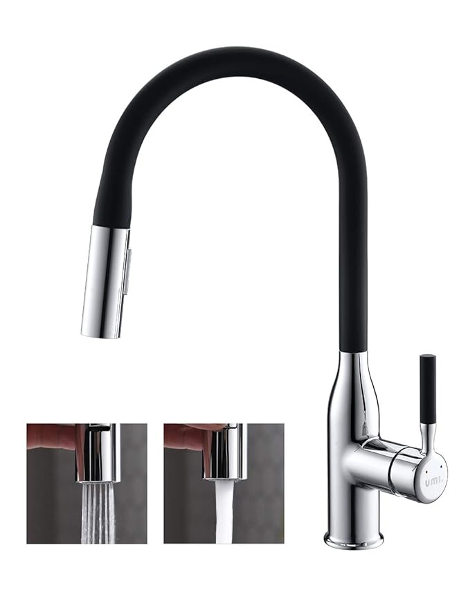 Umi. Essentials 360° Drehbar Wasserhahn mit ausziehbarem Brause Spültisch Armatur Küche Spültischarmatur Spülbecken Mischbatt