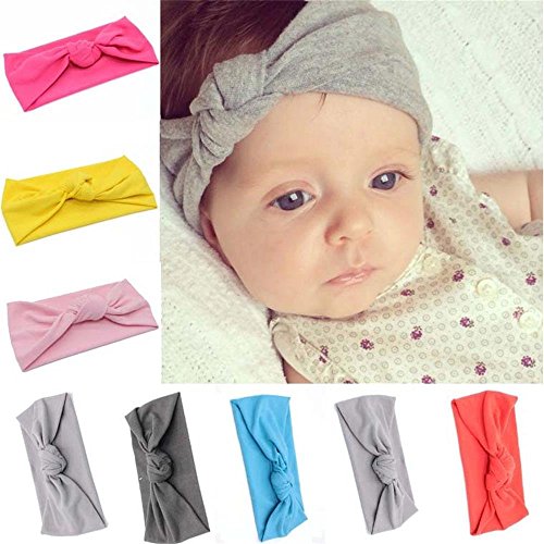 Udobuy8 Pcs Super Cute Baby Girls Toddler Elastic Headbands Turban Knot Hairband Headwear