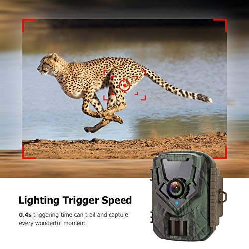 LETSCOM Trail Game Camera 0.4S Trigger Speed, 16MP 1080P Scouting Hunting Cams with Night Vision for Outdoor Wildlife Monitoring and Home Surveillance