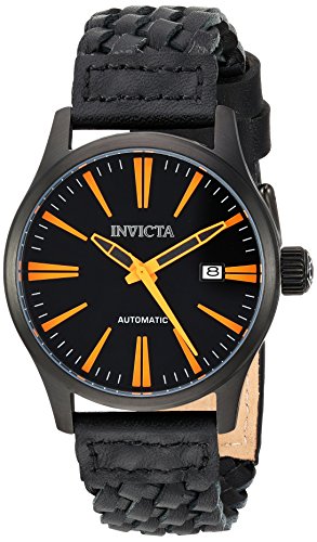 Invicta Men's 'I-Force' Automatic Stainless Steel and Leather Casual Watch, Color:Black (Model: 23777)