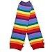 MUQU Rainbow Stripe Long Socks Gloves Set - 2 Pairs Accessories Set Colorful Knit Cute Party For Women