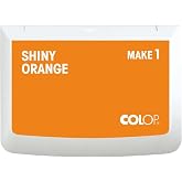 COLOP Make 1 Ink Stamp Pad, Non-Toxic, 3.5" x 1.94", Shiny Orange | Premium Water-Based &amp; Acid-Free Non-Toxic Ink For Rubber Stamps, Craft Ink Pad For Card Making, Crafts, &amp; Scrapbooking