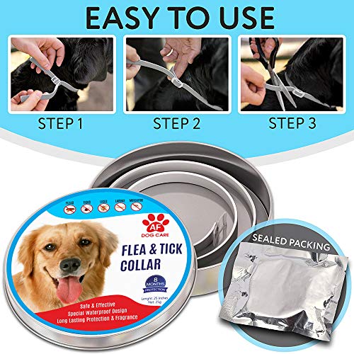 AF Dog Flea and Tick Control Collar - 8 Months Flea and Tick Control for Dogs - Natural, Herbal, Non-Toxic Dog Flea Treatment - Waterproof Protection and Adjustable Best Flea Collar for Dogs