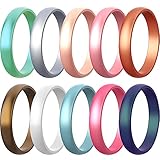 Zollen 10 Packs Silicone Rings for Women, 5.5 MM