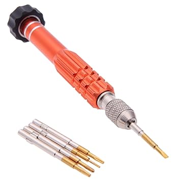 JAKEMY 6-in-1 Professional Magnetic Screwdriver Tool Set Kit, Non-Slip Aluminium Alloy Handle, the 4cm Long bits are made of CR-V material, very convenient to use for Disassembling & Repair JM-8140