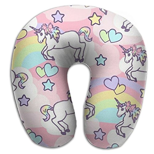Unicorn Travel Pillow U Shaped Pillow Memory Foam Washable Cover For Travel,Home,Neck Pain,Airplane,Car,Bus Or Camping