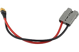 UrbanHui Portable Power Station Solar Panel Connector, For Anderson To For XT60 Adapter, 50AMP, 600V, 10AWG, 30cm Cable