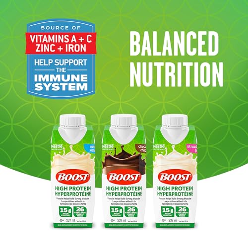 BOOST High Protein Meal Replacement Drink – Strawberry, 24 Bottles