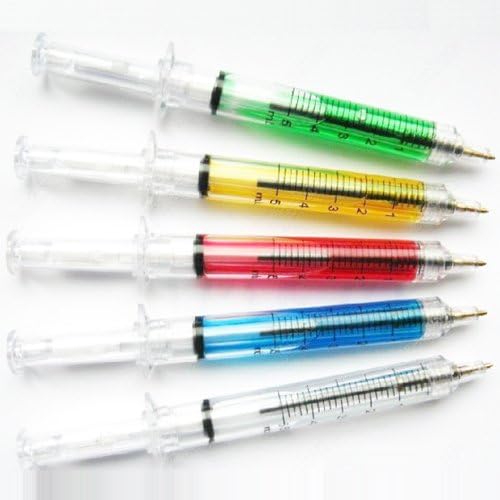Needle Tube Pen Syringe Shape Ball Point Pen Ballpen - Random Color
