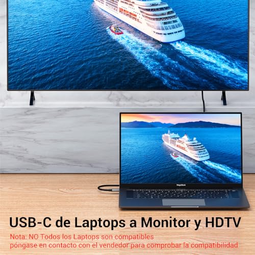 Cable USB C a HDMI 2M, Cable USB Tipo C a HDMI, 4K 60Hz HDMI a USB C Cable HDMI a Tipo C Compatible con MacBook, Samsung Galaxy, Huawei, Teléfonos Móviles, Computadoras, Monitores