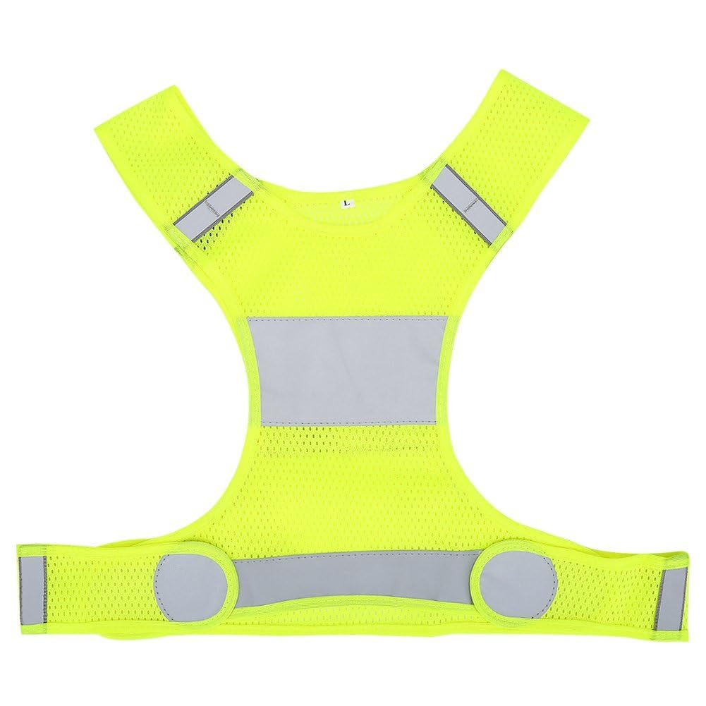 VGEBY Reflective Vest 200m Visible Distance Adjustable Waistline with Pocket Design for Night Running Cycling Working Sports Equipment Outer Wear