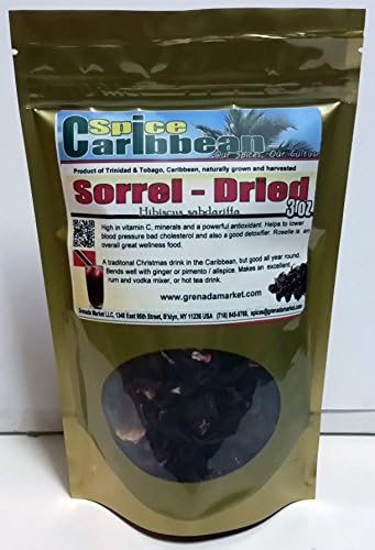 SORREL - DRIED (3 Oz resealable pouch, product of the Caribbean)