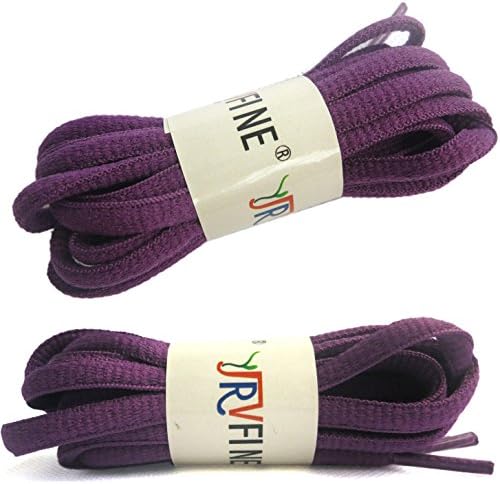 YJRVFINE 2 Pair Oval Running Shoelace Sport Shoe Laces String Shoelaces Dark Purple - Length:62.99"