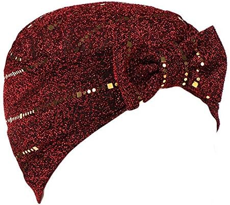 Winner666 Solid Bonnet Womens Bowknot Stretch Hijab Turban Hat Scarf Headwear Cap