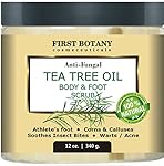 100% Natural Anti Fungal Tea Tree Oil Body & Foot Scrub 12 oz. with Dead Sea Salt - Best for Acne, Dandruff and Warts, Helps with Corns, Calluses, Athlete foot, Jock Itch & Body Odor