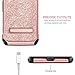 BENTOBEN Google Pixel 3 Case, Kickstand Design Slim 2 in 1 Heavy Duty Shockproof Hybrid Soft TPU Bumper Hard PC Cover with Bling Sparkly Glitter PU Faux Leather Protective Phone Cover, Rose Gold