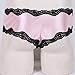 CHICTRY Men's Lace Floral Bikini Briefs Underwear Sissy Pouch Crossdress Panties Pink X-Large(Waist:32.0-38.0