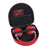 Hard EVA Travel Red Case for Bluedio T4 / T5 (Turbine) Active Noise Cancelling Over-Ear Swiveling Wireless Bluetooth Headphones by Hermitshell