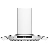 Empava 30-Inch Wall Mount Range Hood, Stainless Steel Kitchen Vent | 400CFM, 3-speed control, LED light. Ductless ready (requires charcoal filter #ACC-YS22, sold separately).