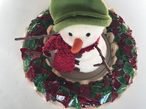 Holiday Table Decoration \ Wooden Centerpiece \ Handcrafted Centerpiece \ Red &amp; Green River Rock \ Table Decoration \ Decorative Tableware \ Christmas gift \ Handmade \ Manzanita