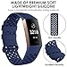 NANW Replacement Bands Compatible Fitbit Charge 3 Charge 3 SE, Silicone Wristband Air Holes Breathable Watch Band Compatible Fitbit Charge 3 Smartwatch for Women Men