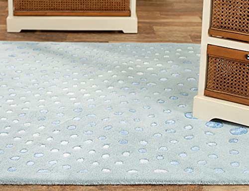 SAFAVIEH Soho Collection 7'6" x 9'6" Light Blue SOH654B Handmade Abstract Premi…