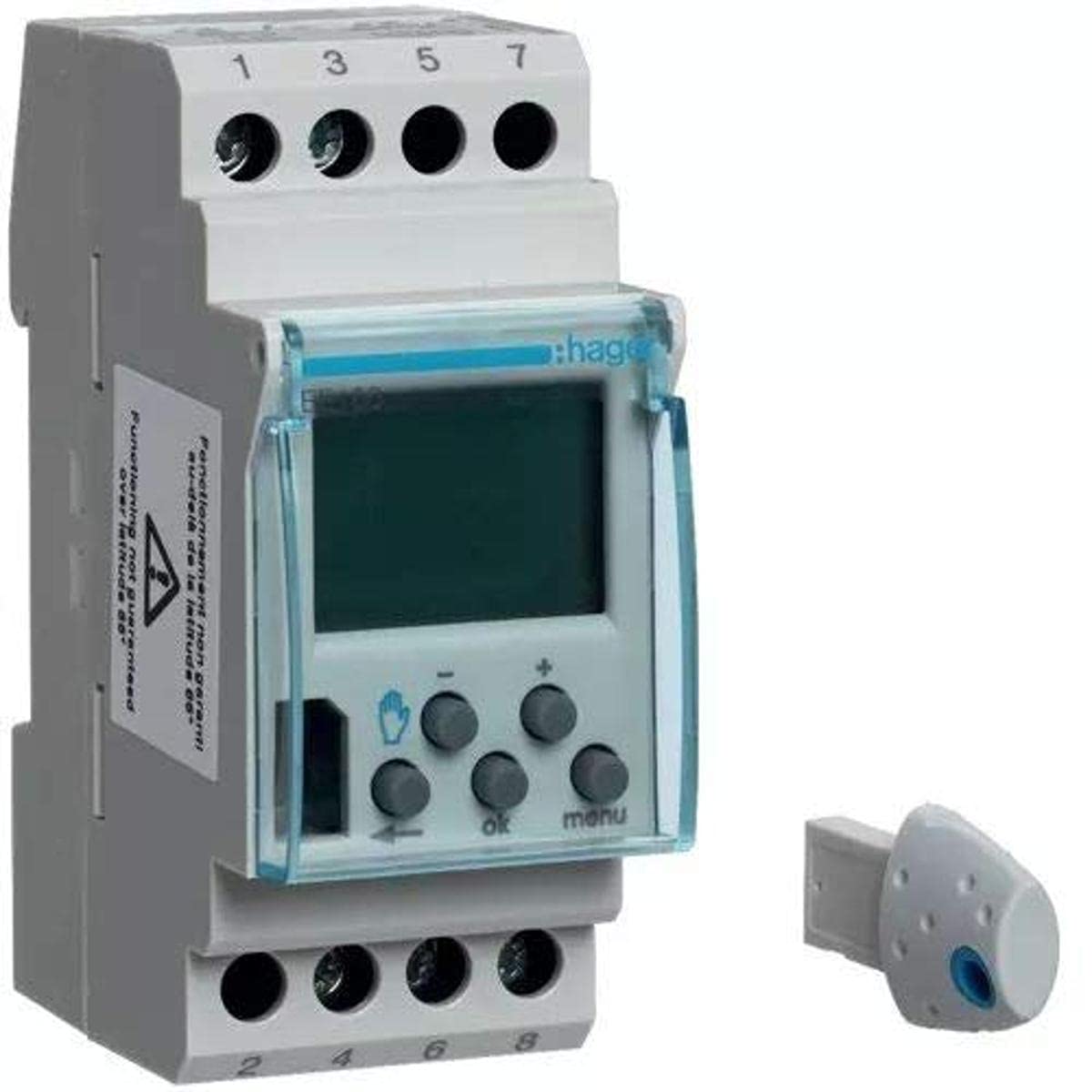 Hager EE180 – Programmer Astronomical 1 via 56 Manoeuvres per Day, 1 Gang, 7 Days