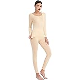 Mcilia Women's Ultrathin Modal Scoop Neck Baselayer Thermal Underwear Top & Bottom Set