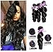 Virgin Brazilian Hair Bundles Loose Wave Bundles Brazilian Hair 3 Bundles 9A 100% Unprocessed Virgin Human Hair Bundles for Black Woman Loose Wave Hair Extension (12 14 16, Natural color)