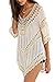Dora Bridal Womens Sexy Crochet Hollow Out Cover-ups Beachwear Swimwear Dress (Free Size, Beige)