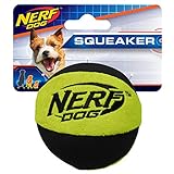 Nerf Dog Trackshot Crunch and Squeak Ball Dog Toy, Small/Medium, Green