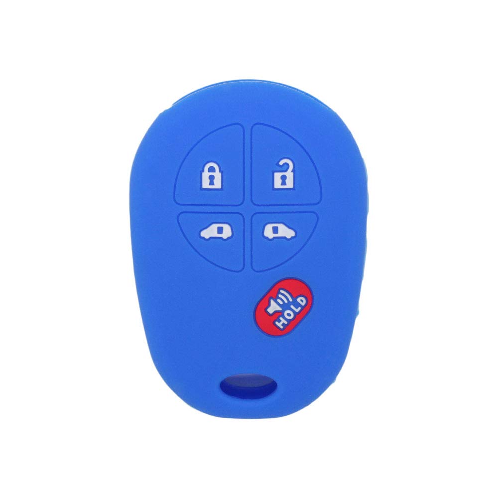 Photo 1 of SEGADEN Silicone Cover Protector Case Holder Skin Jacket Compatible with TOYOTA Sienna 4+1 Button 5 Buttons Remote Key Fob CV4423 Deep Blue