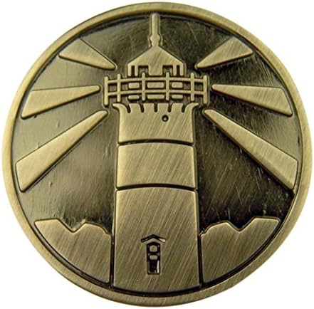 Silver Tone Faithful Protector Pocket Token with Prayer - Lighthouse