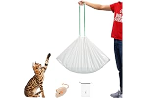 KropBom Cat litter Box Liners,20 Count 37" x 19" Large Extra Durable Heavy Duty Litter Pan Liner Bags with Drawstring for Pet Cat Litter Box Tray (Unscented)