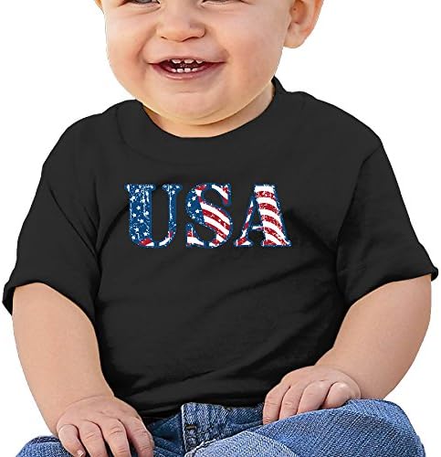 American USA Flag Baby's Boy's&girls Shirts For 6-24 Months Boys & Girls Size 12 Months Black