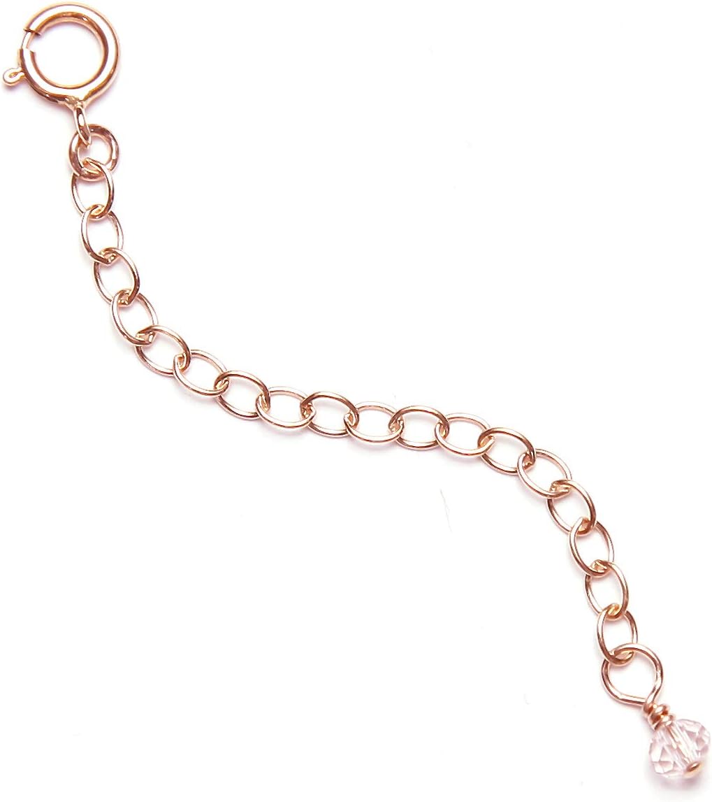 BENIQUE Necklace Bracelet Extenders for Women - Rose Gold Filled, Fully Adjustable Chain, Delicate Durable Strong Removable, Made in USA