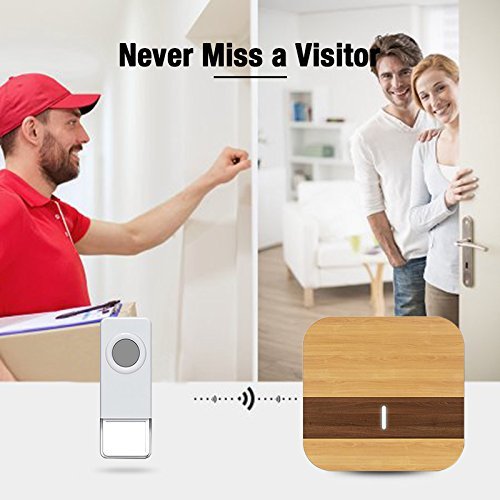 Wireless Doorbell, Doorbell Kit Included Battery, Plug in Cordless Door Chime Kit, Wirless Doorbell Kit Support MP3 Doorbell with 1000-feet Range, 52 Chimes, Waterproof Button, appropriate for Plug in Door Entry Bell, Ring Doorbell, Electri