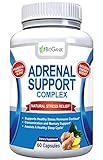 BioGanix Adrenal Support Supplement - Adaptogenic Herbal Complex with Ashwagandha, Ginseng, Gotu Kola and Licorice Root for Adrenal Health and Stress Relief; Manages Cortisol and Fatigue; 60 capsules