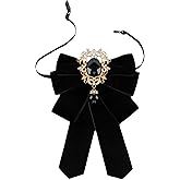 GHTIYLP Velvet Bow Ties for Men and Women Pre-tied Rhinestone Bow Tie for Tuxedo Party Prom Holiday