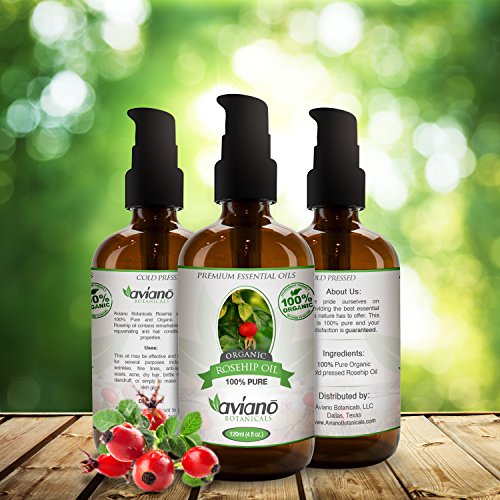 100% PURE ROSEHIP SEED OIL, Organic | HUGE 4oz Bottle | Reduce Acne Scars | Therapeutic Grade Essential Oil For Face, Skin, hair & Nails | Extra Virgin Cold-Pressed By Aviano Botanicals - Thumbnail 2
