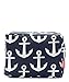 N.Gil Nautical Anchor Print Small Canvas Cosmetic Travel Bag