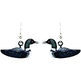 Loon Earrings by d'ears Non-Tarnish Sterling Silver French Hook Ear Wire