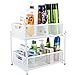 Sorbus 2 Tier Under Sink Bathroom Organizers and Storage, Strong Steel Mesh Sliding Drawers for Enhanced Bathroom Storage Ideal Bathroom Organization and Storage & Under Kitchen Sink Organizer (White)