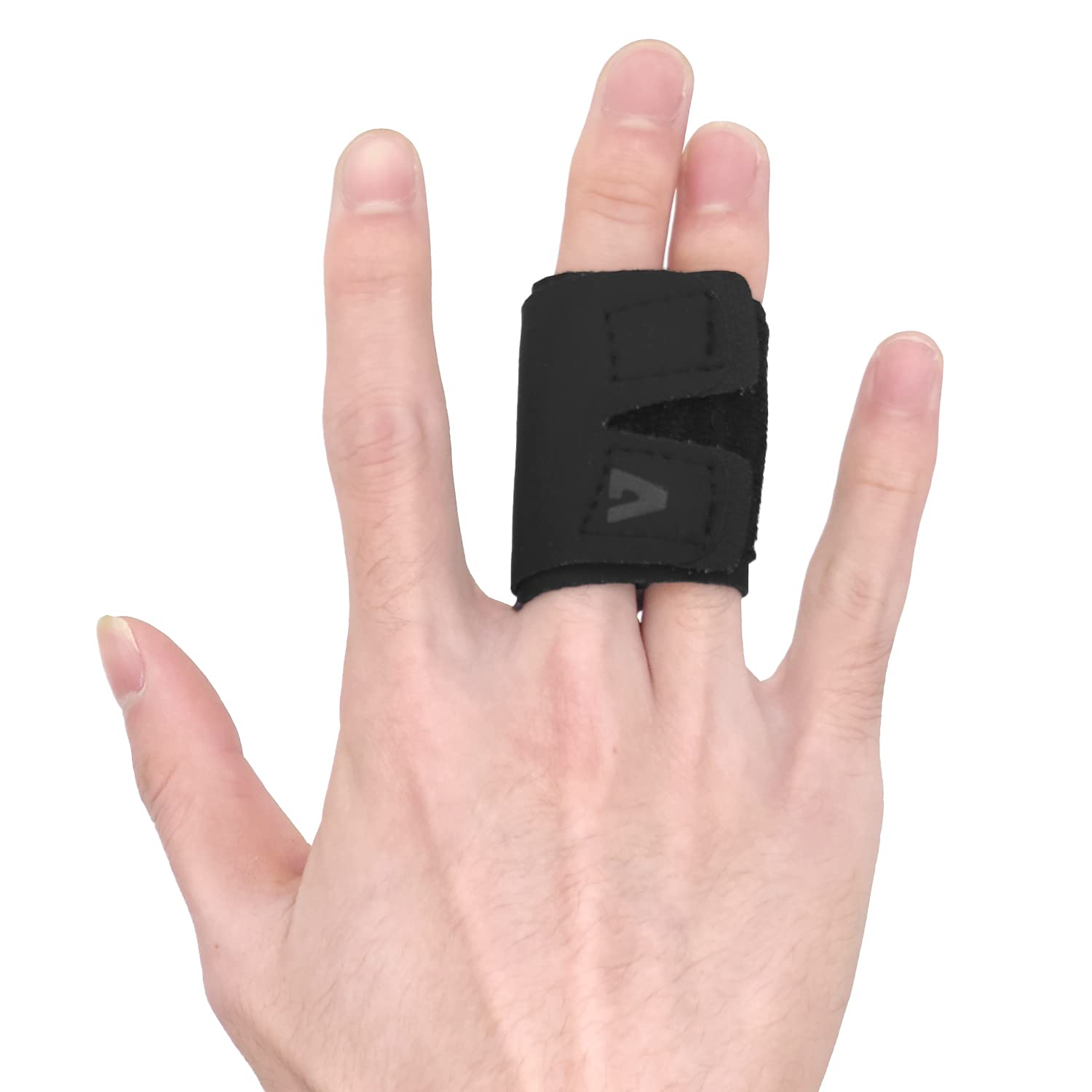 CHEERYMAGIC Finger Splint Finger Support Brace Trigger Finger Straightener for Broken Strained Sprained Swollen Fingers Arthritis or Tendinitis A6-HZBD (Black)
