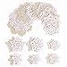 Surepromise 24pcs Lace Doilies Placemats Coasters Cup Mat Pad Round Crochet Cotton Flower Handmade,Vintage Mini Doilies Cloth Xmas Decoration Snowflake Flower DIY Craft, Beige & White, 2.8-7''