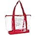DALIX Clear Shopping Bag Security Work Tote Shoulder Bag Womens Handbag in Red