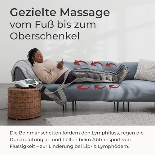 Venen Engel® 8 Premium Massage Device with Leg Cuffs, 8 Deactivate Air Chambers, Pressure and Time Easily Adjustable, 6 Massage Programmes