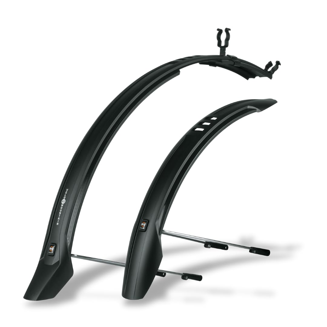 SKS GERMANY VELO 65 MOUNTAIN SET 29'' mudguard set incl. stays (bicycle mudguard for mountain bikes, for tyre widths 52-60 mm, universal angle mounting, incl. stays and frame clip)